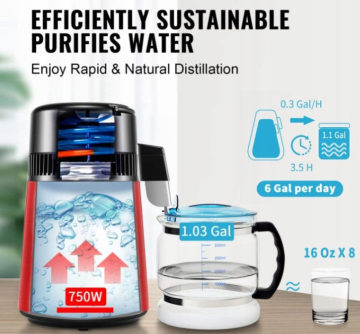 Water Distiller 4L Color: Red Wine EAN (GTIN) 5907038706353
