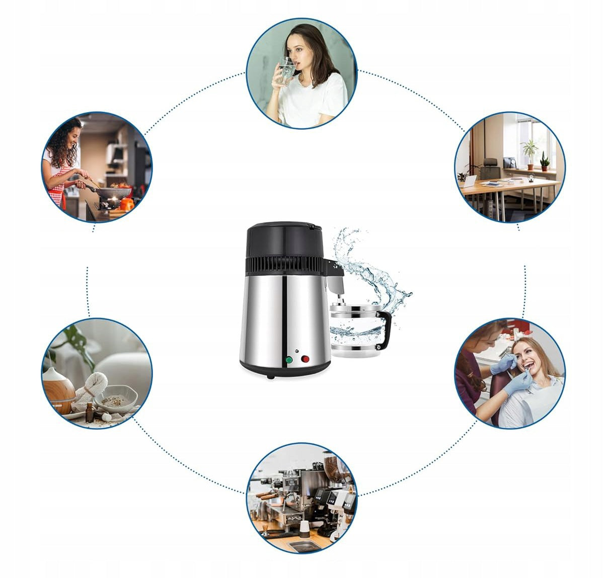 Water Distiller Water Purifier 750W 1L/h Glass Jug Brand no brand