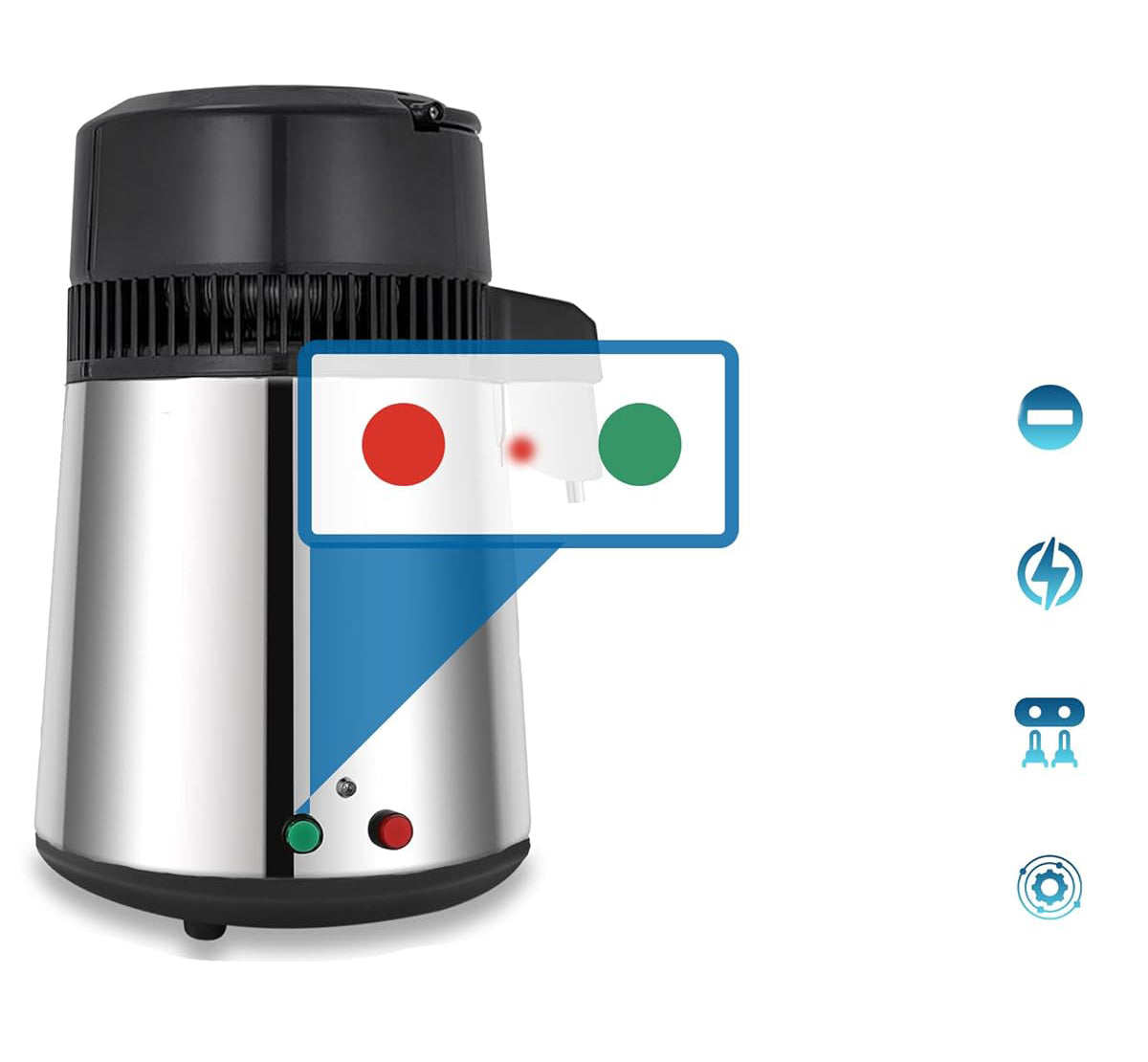 Water Distiller Water Purifier 750W 1L/h Glass Jug Model other