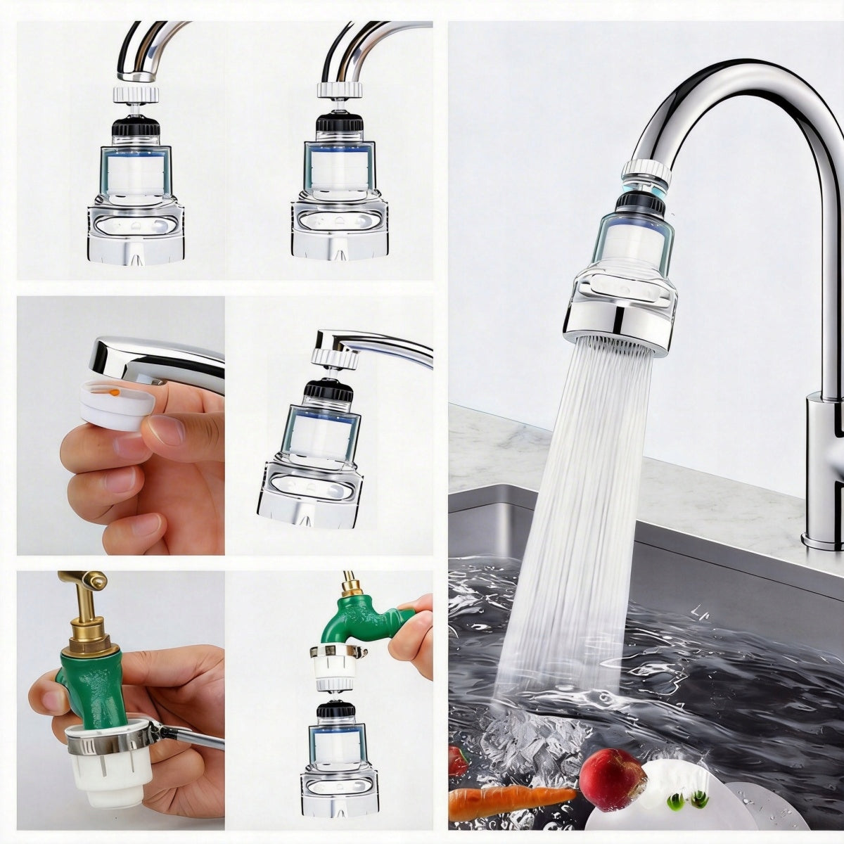 Water Filter For Rotary Faucet Removes Pollutants and Metals + 10 Filters Manufacturer code 4069428028498