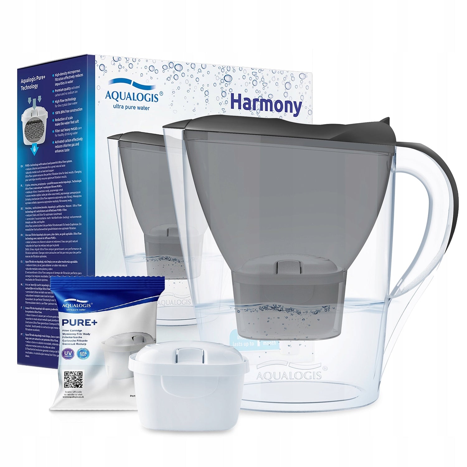 Water Filter Jug Aqualogis 2.6L + Pure+ Replacement Cartridge