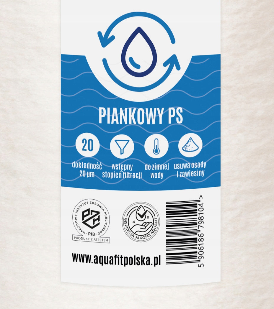 Water Filter Polypropylene Foam Cartridge 10" BB Big Blue PS AQUAFIT Brand Aquafit