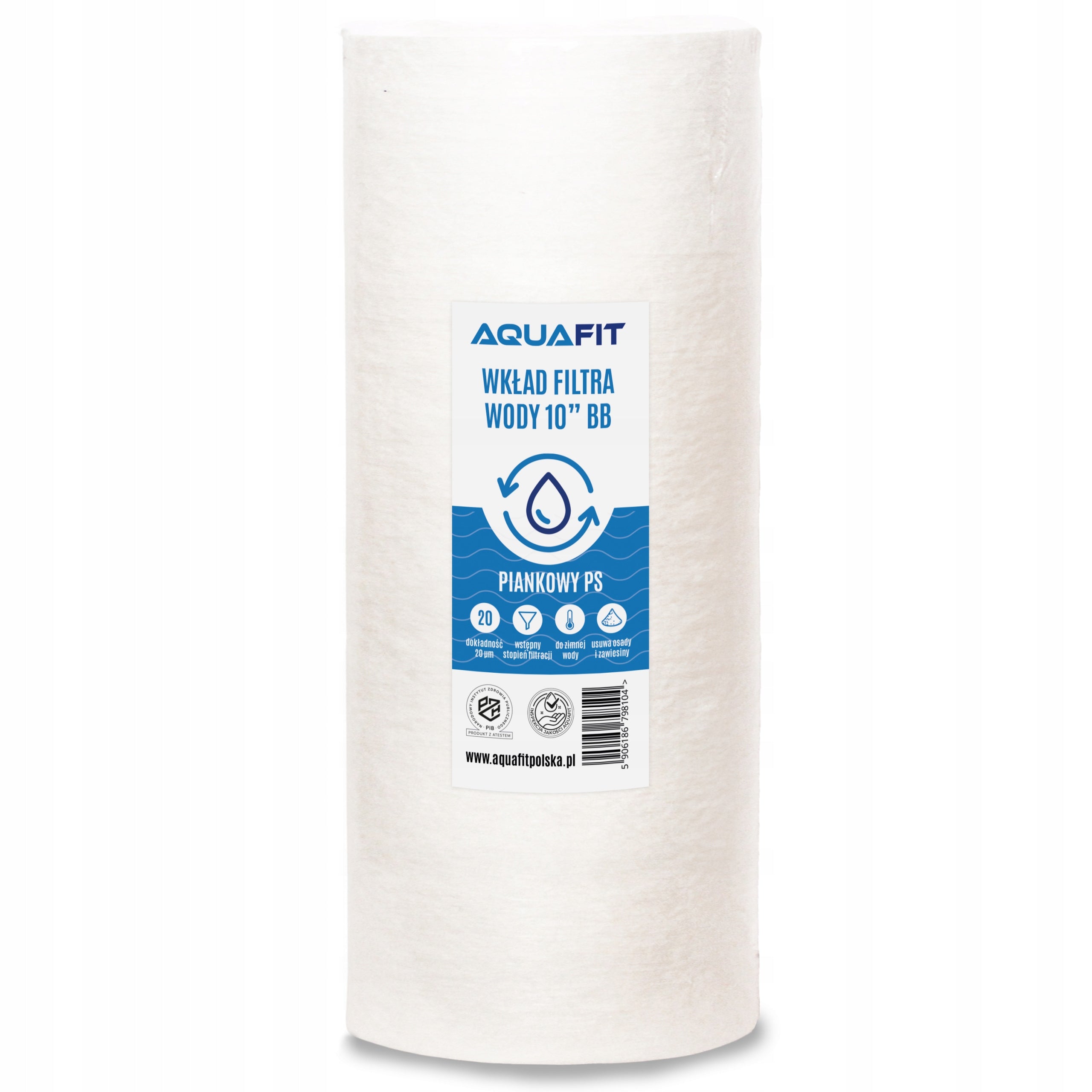 Water Filter Polypropylene Foam Cartridge 10" BB Big Blue PS AQUAFIT