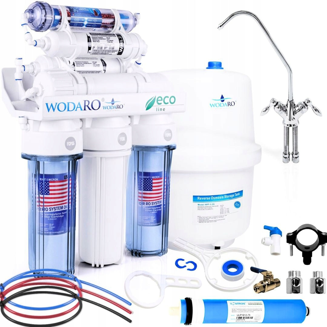 Water Filter RO7 WODARO ECO Reverse Osmosis Ionizer 75GPD Sink Filter