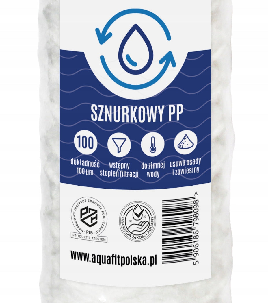 Water Filter String Cartridge 10" 100 microns PP AQUAFIT Brand Aquafit
