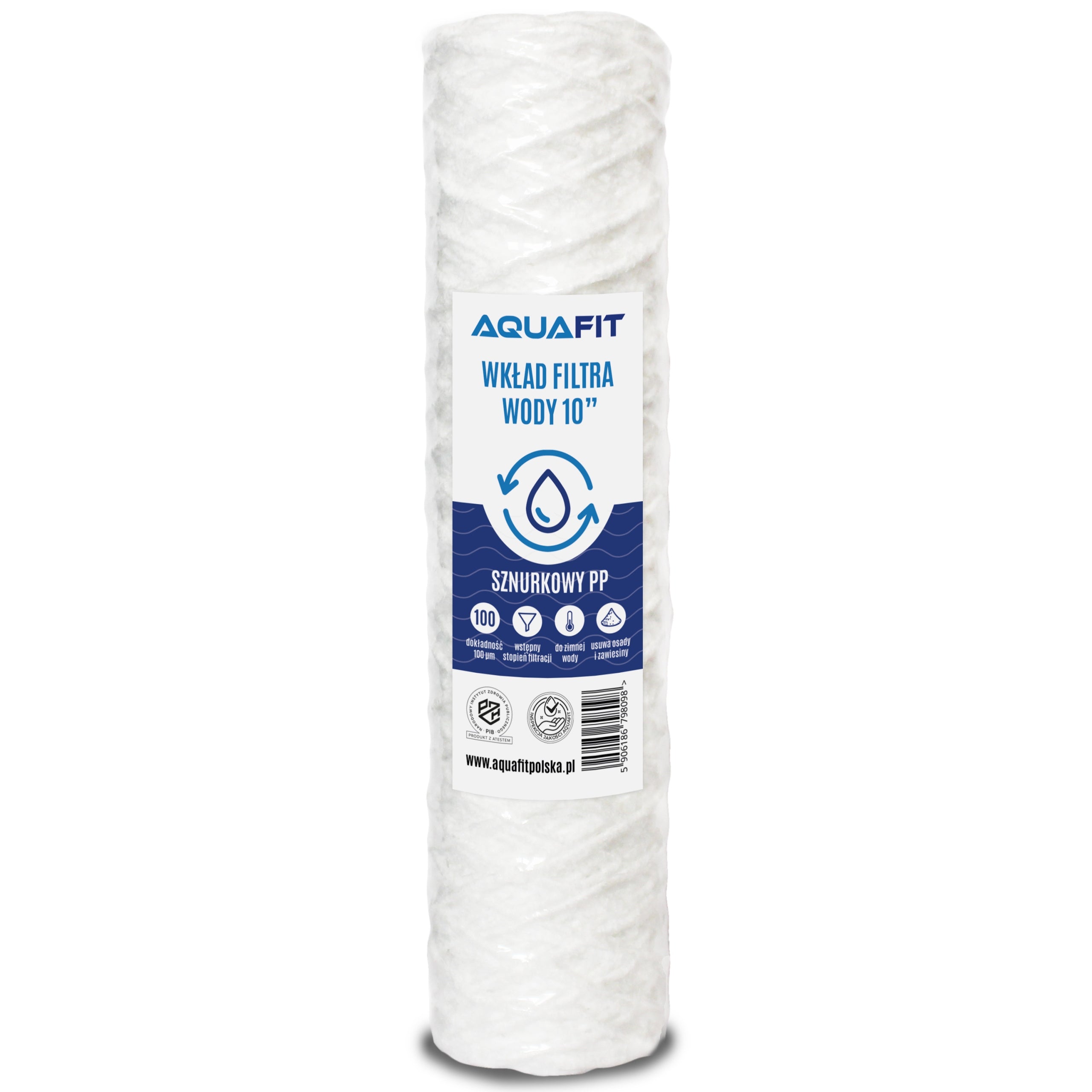 Water Filter String Cartridge 10" 100 microns PP AQUAFIT