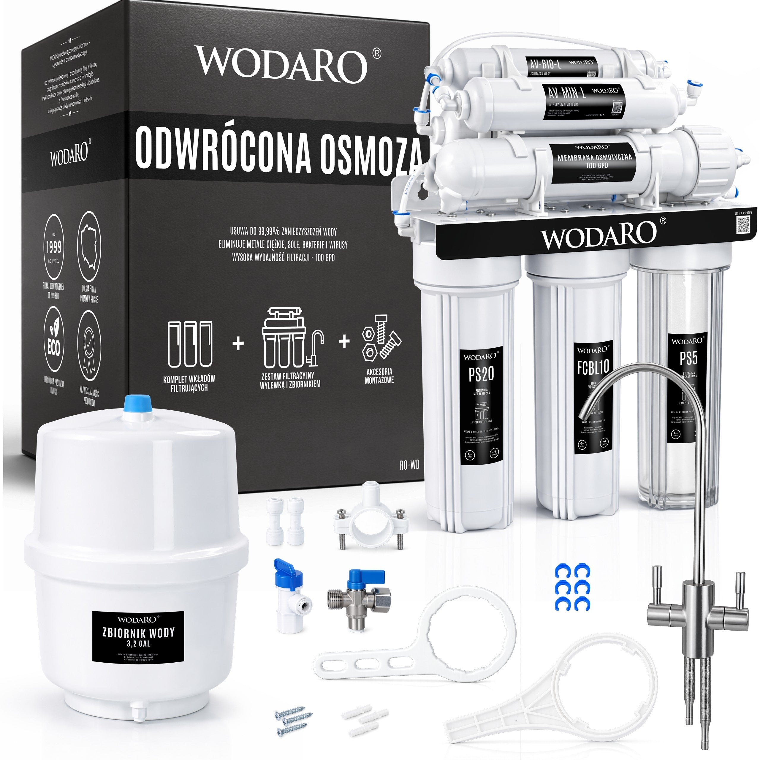 Water Filter Under Sink WODARO RO7 Reverse Osmosis Mineralizer Faucet