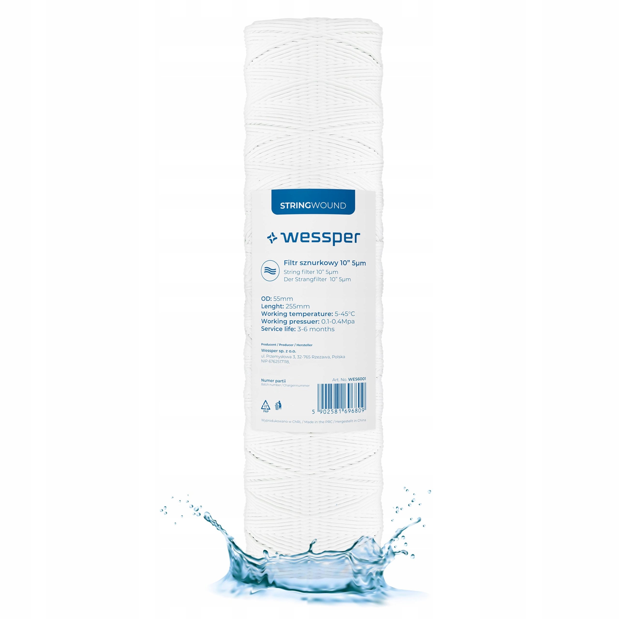 Water Filters for Pre-Filtering Carbon Foam String Cartridge 30x Manufacturer code MW10