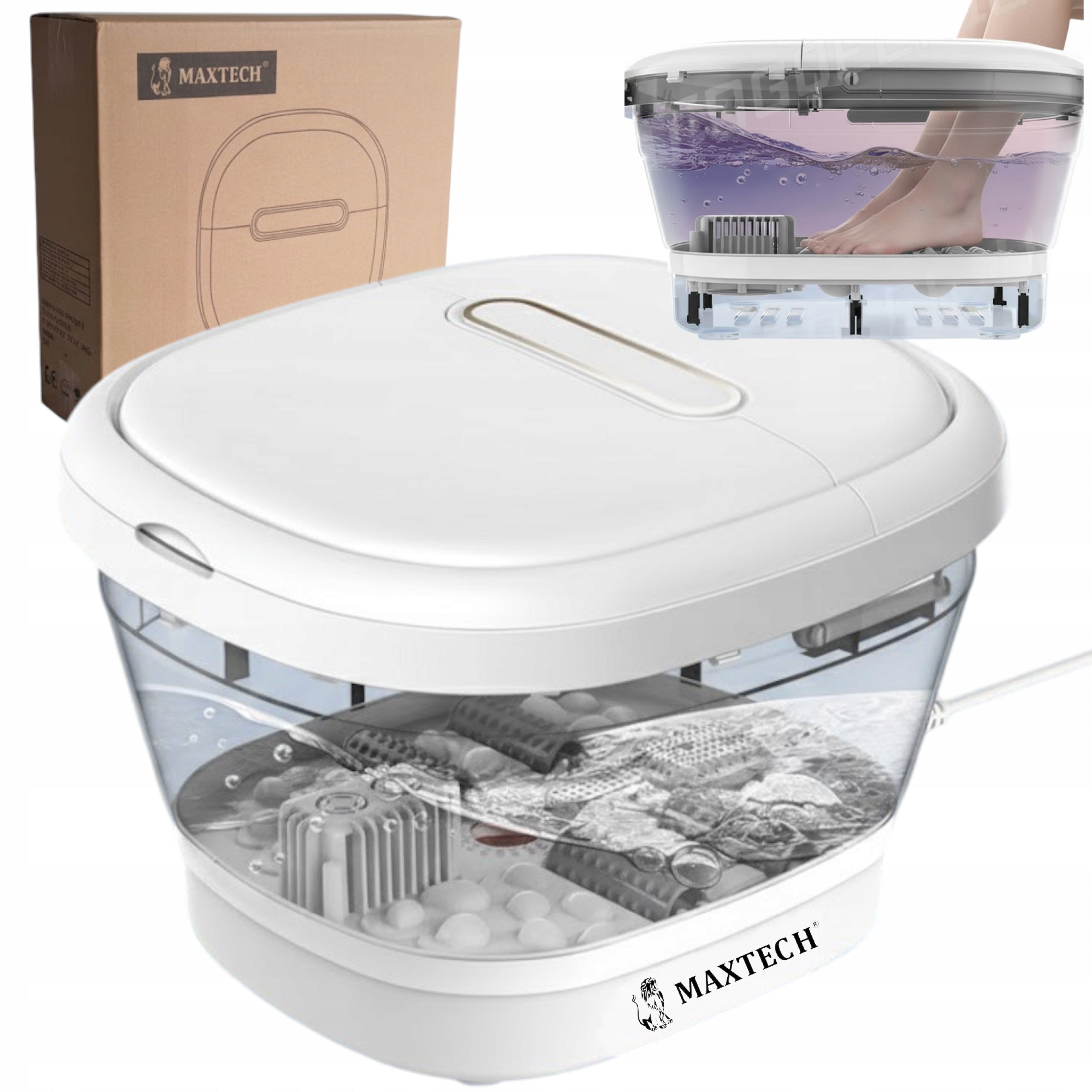 Water Foot Massager HYDROMASSAGE with Heating For Massage Folding With Bubbles