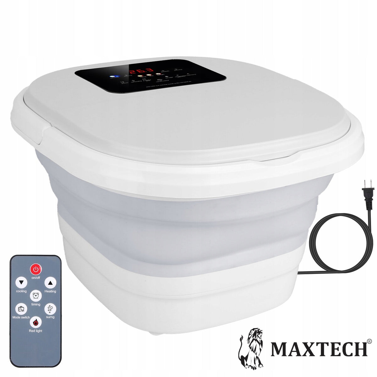 Water Foot Massager Hydromassager Foldable Heated with Bubbles + Remote Control Packaging status original