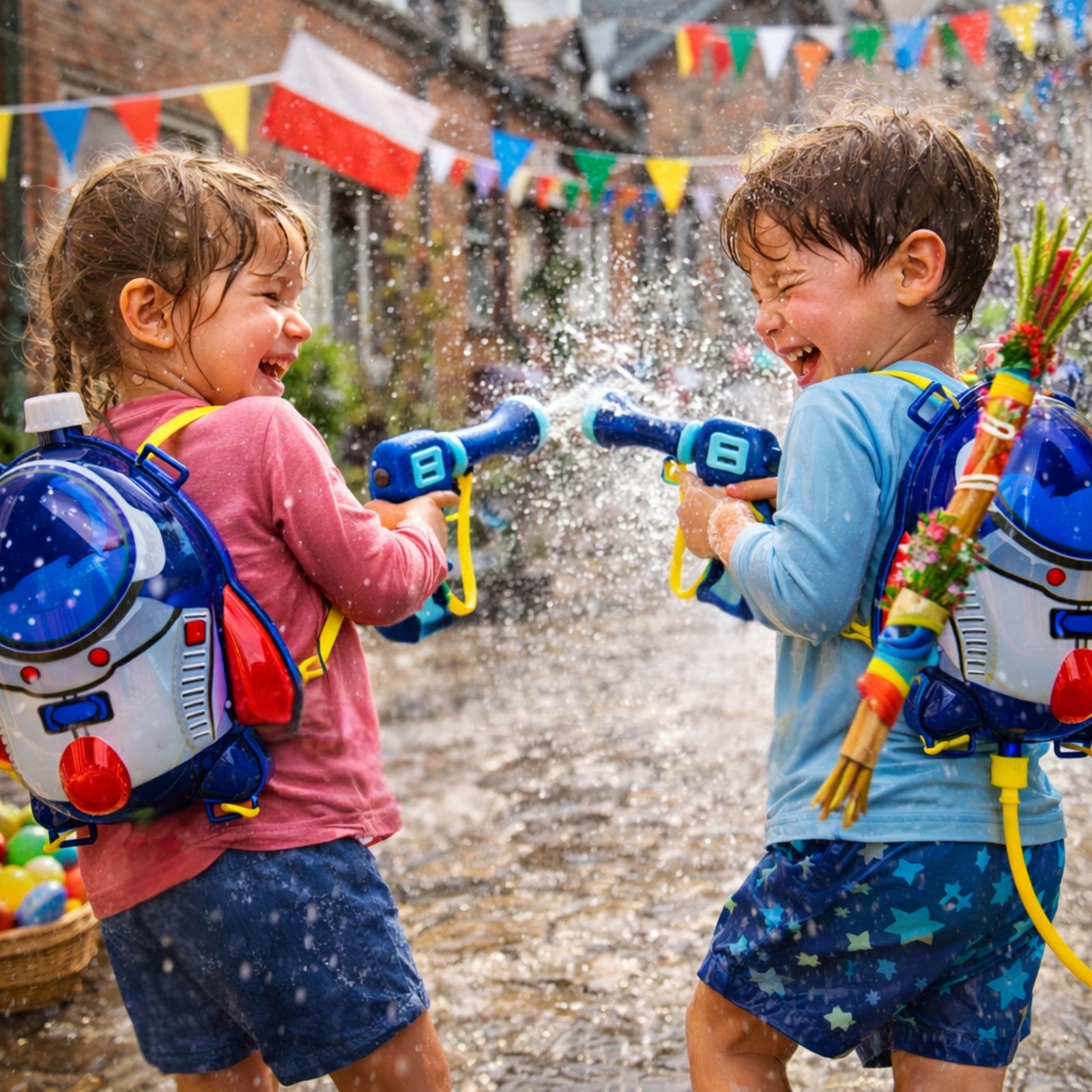 Water GUN SIKAWKA BACKPACK Śmingus dyngus WATER WEAPON WITH BACKPACK LT Manufacturer code QL90847