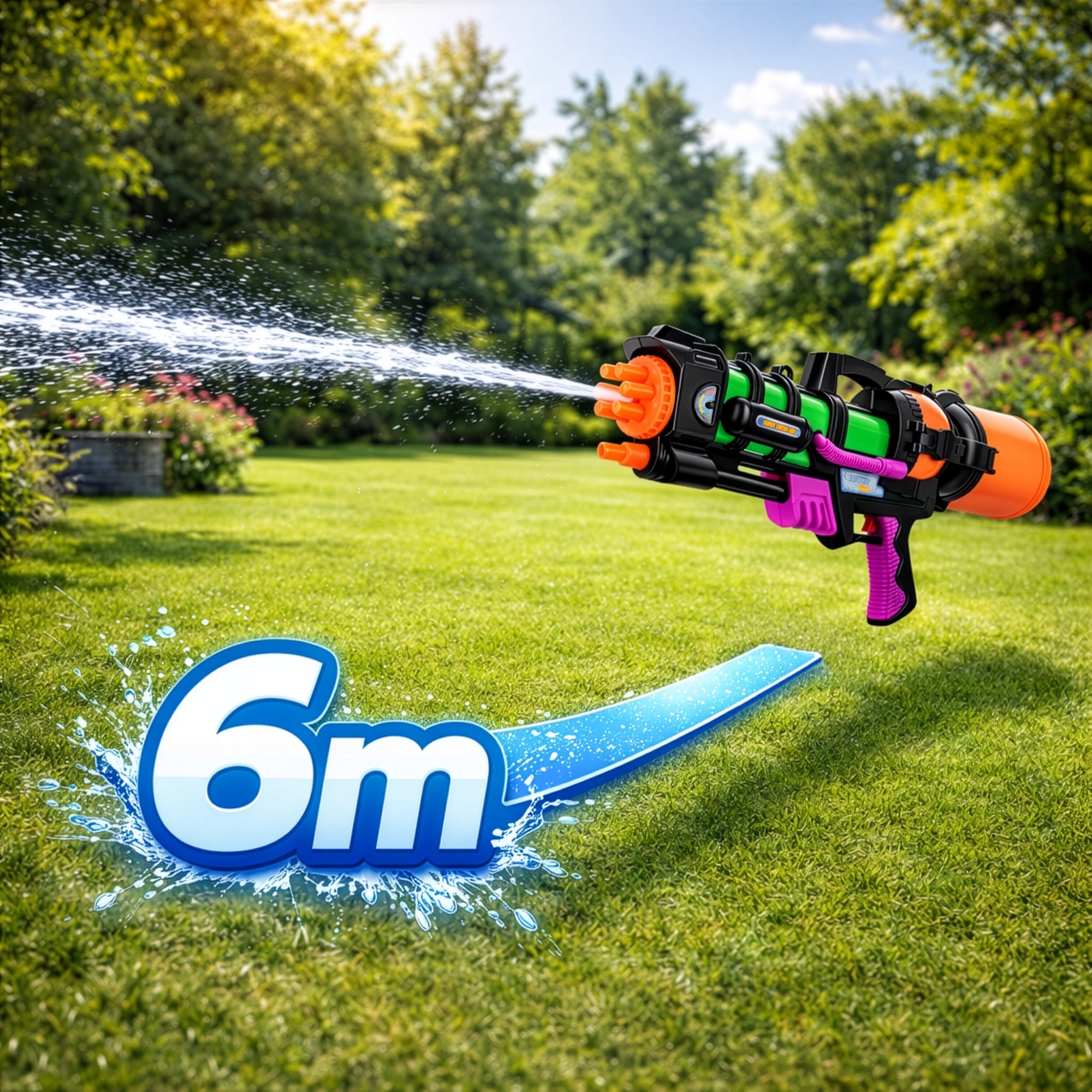 Water Gun Automatic Rifle for Kids Launcher 60cm Range 6m Manufacturer code Pistolet na wodę 60cm 00027667