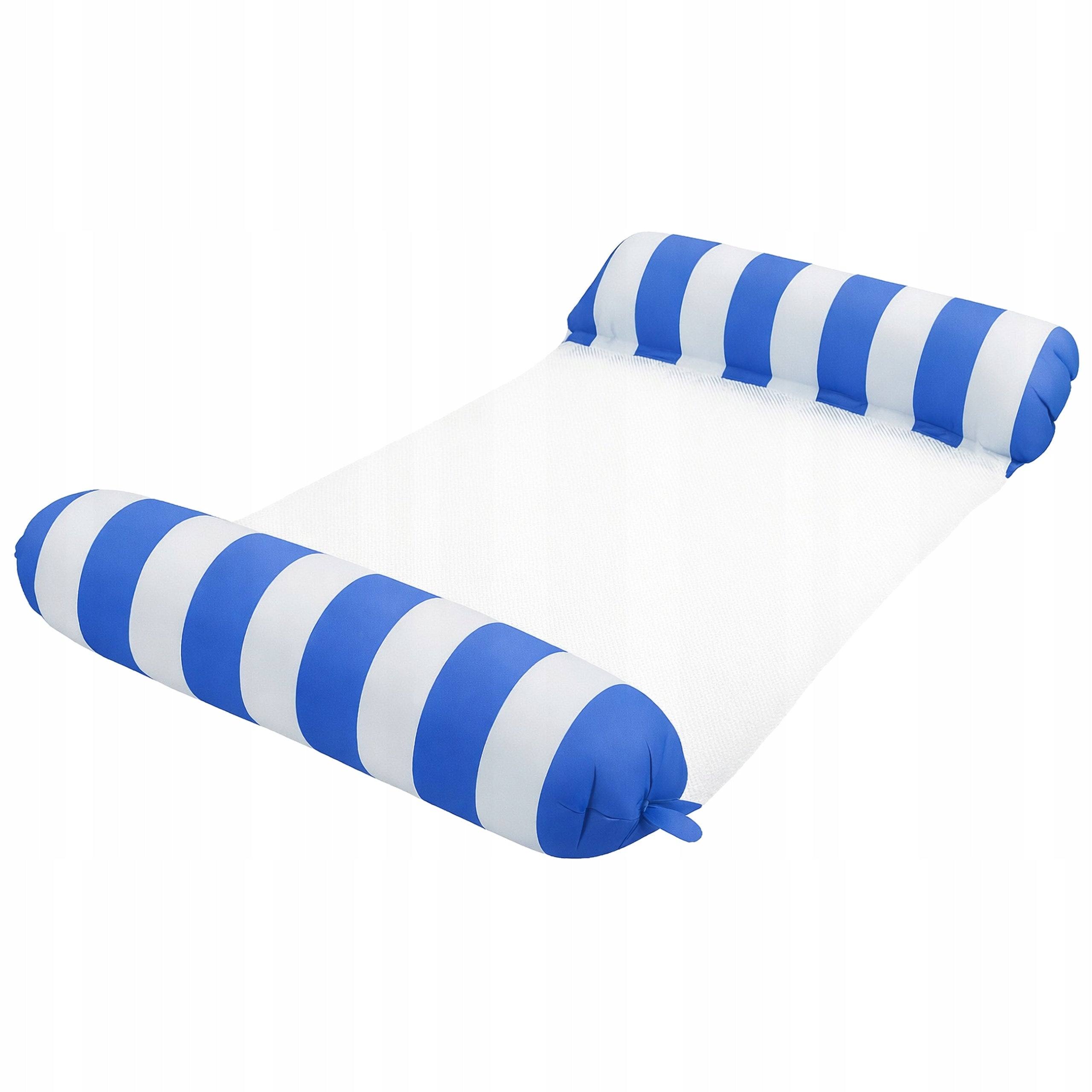Water Hammock Swimming Mattress Blue Inflatable Sun Lounger with Pool Mesh