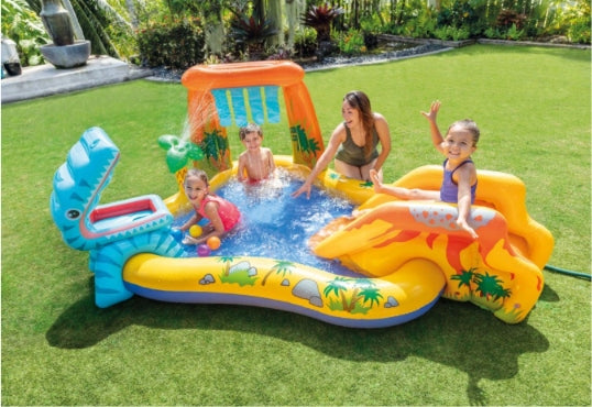 Water Playground INTEX 57444 Swimming Pool Dinosaurs Slide Fountain 249x191cm Length 290 cm