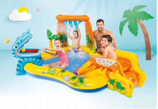 Water Playground INTEX 57444 Swimming Pool Dinosaurs Slide Fountain 249x191cm Volume 450 l