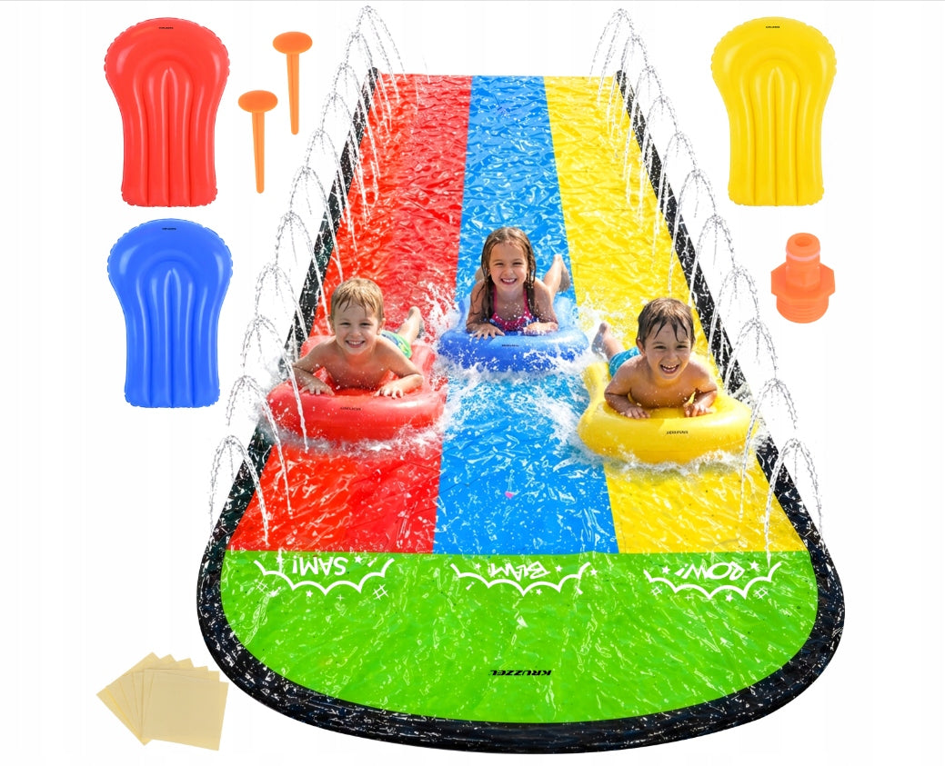 Water Slide 480cm Slide 3 Boards with Fountain Triple