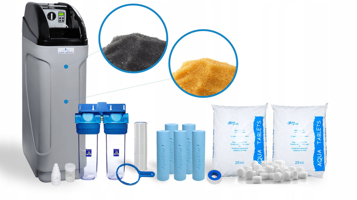 Water Softener 2in1 Active Carbon Treatment Plant FULL SET 32L +50kg Salt Brand wodaRO