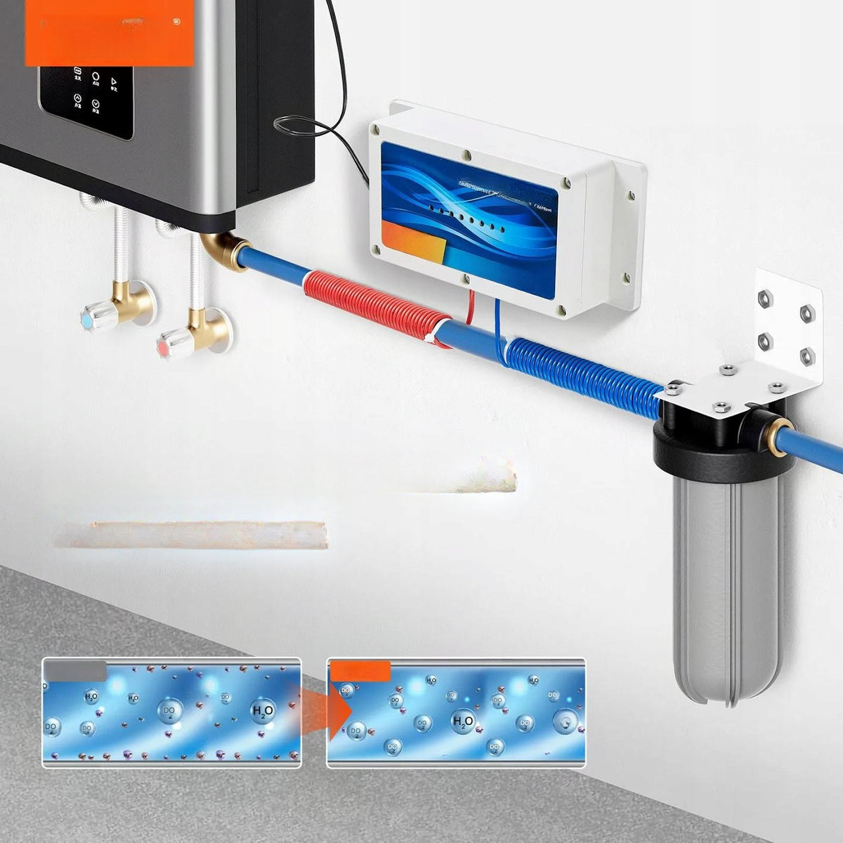 Water Softener Saltless Electromagnetic Descaler 1.8W House Premium Brand no brand