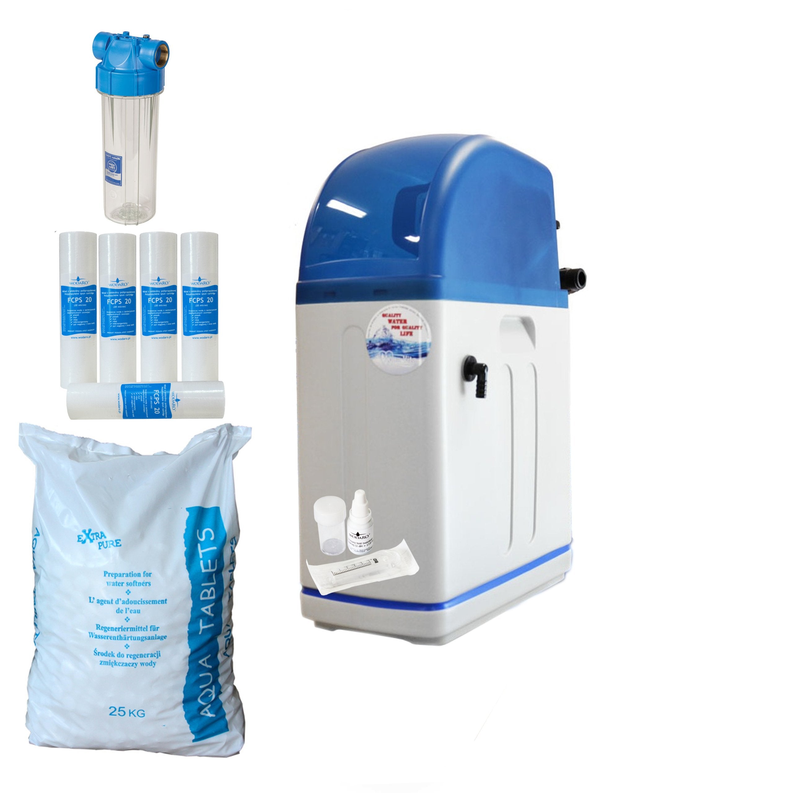Water Softener wodaRO SLIM RX 10 Compact 20 L with By Pass for Home