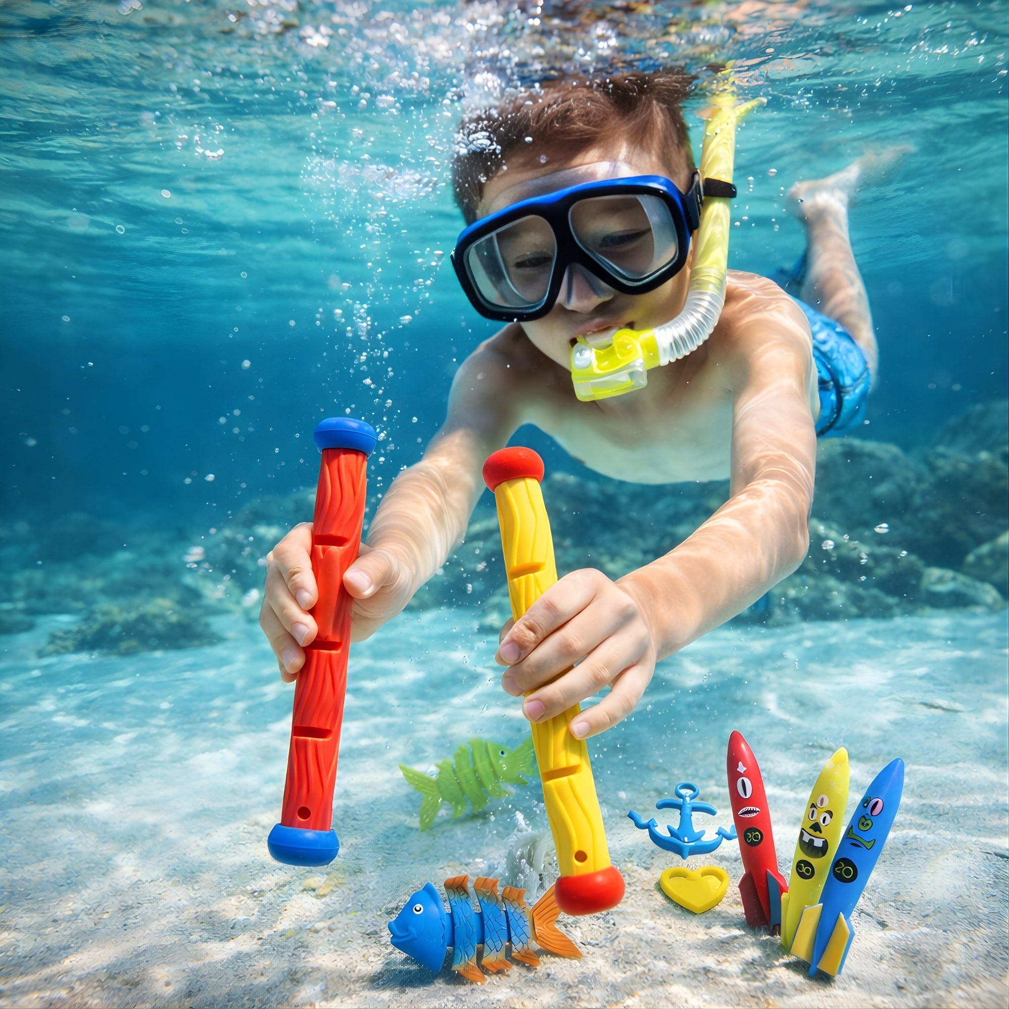 Water Toys Bathtub Pool Diving Set Chopsticks Octopuses Hands Brand Sferazabawek