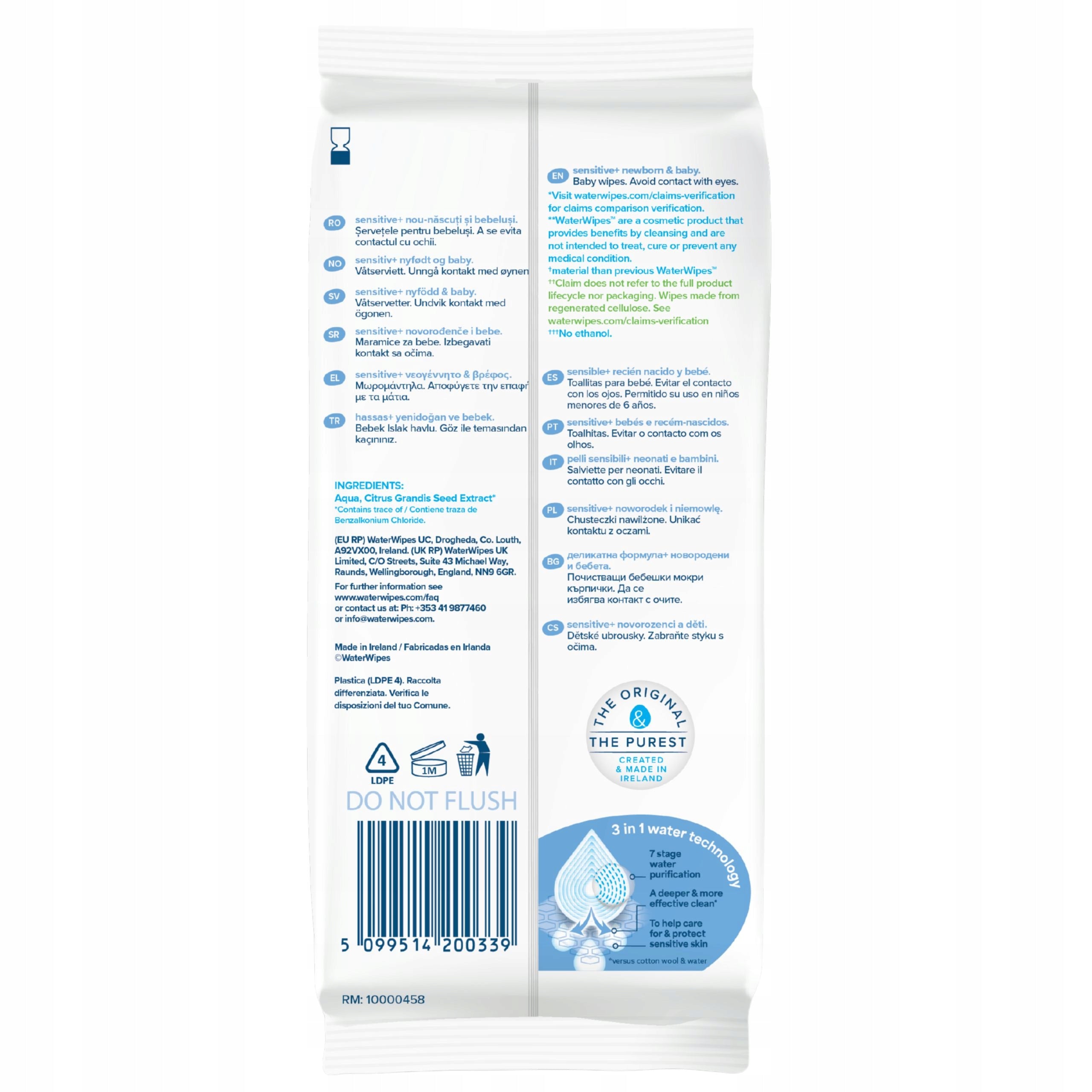 Water Wipes Baby Wipes 99,9% Water 2x28pcs Bio Manufacturer code 156055