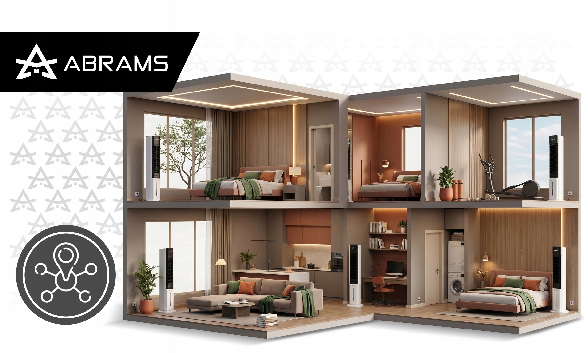 Water air conditioner Abrams fan ionization 60W 150m³/h QUIET STRONG Model KLIMATOR WODNY TERMOWENTYLATOR JONIZACJA MOCNY