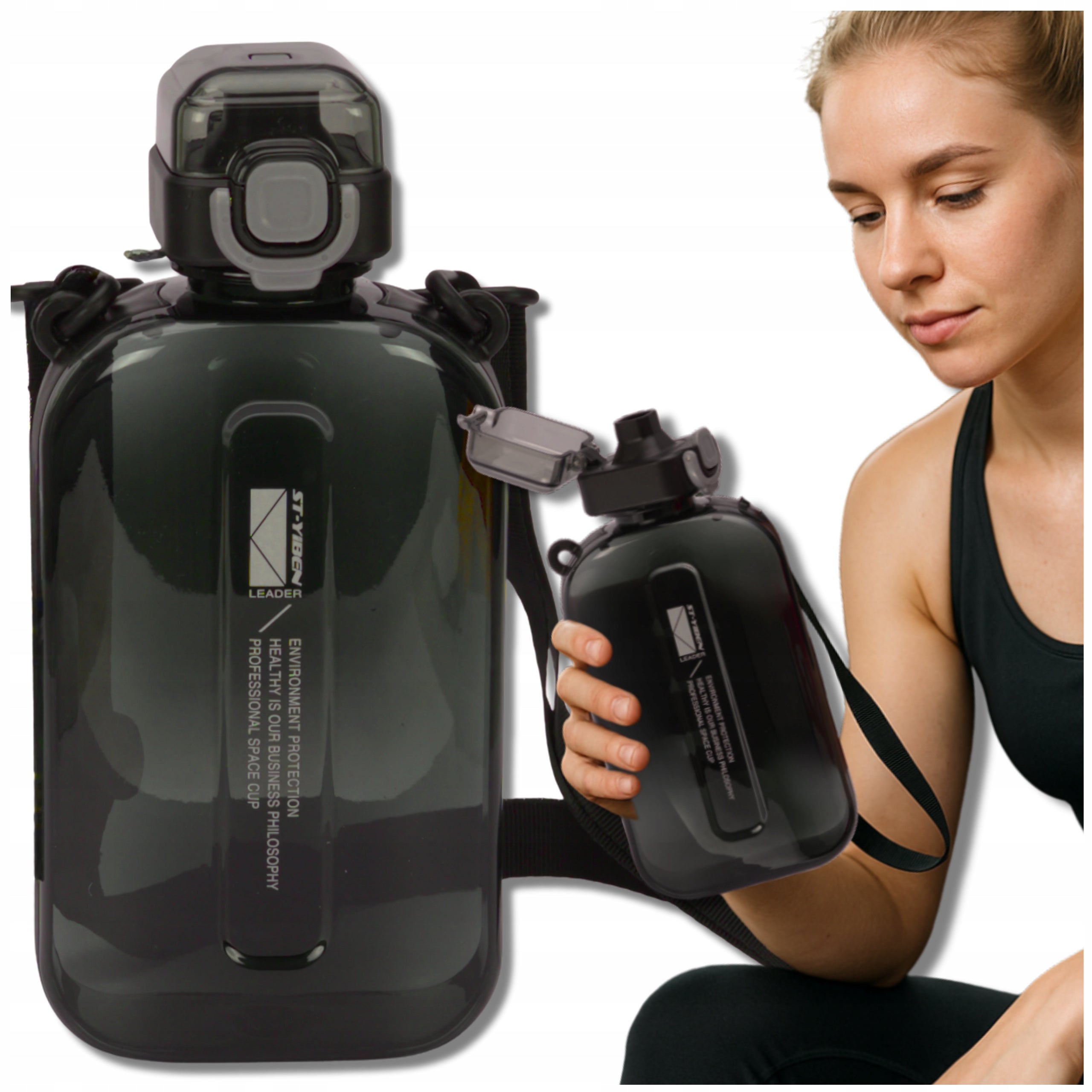 Water bottle 750ml motivational sports water bottle sealed BPA FREE TRESSARI