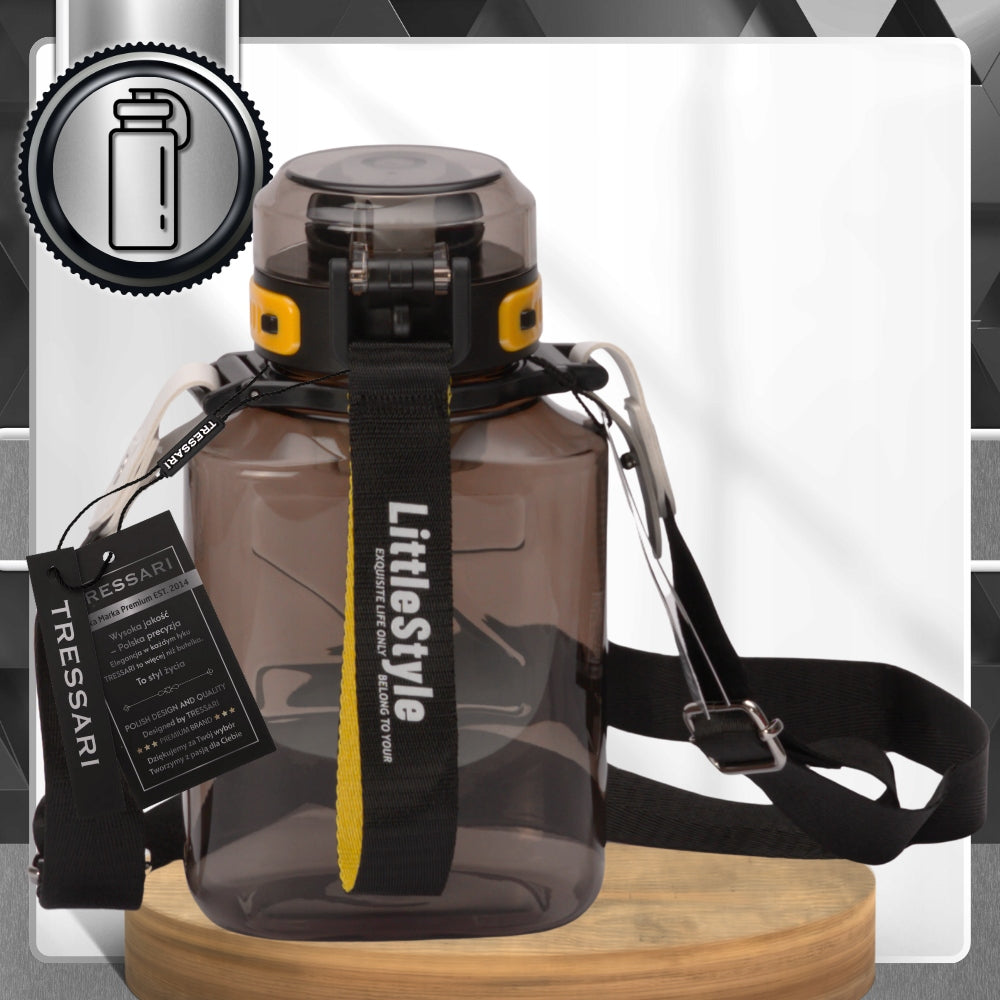Water bottle 920ml motivational with TRITAN sealed BPA TRESSARI Model TRESSARI Butelka z paskiem BPA FREE TRITAN