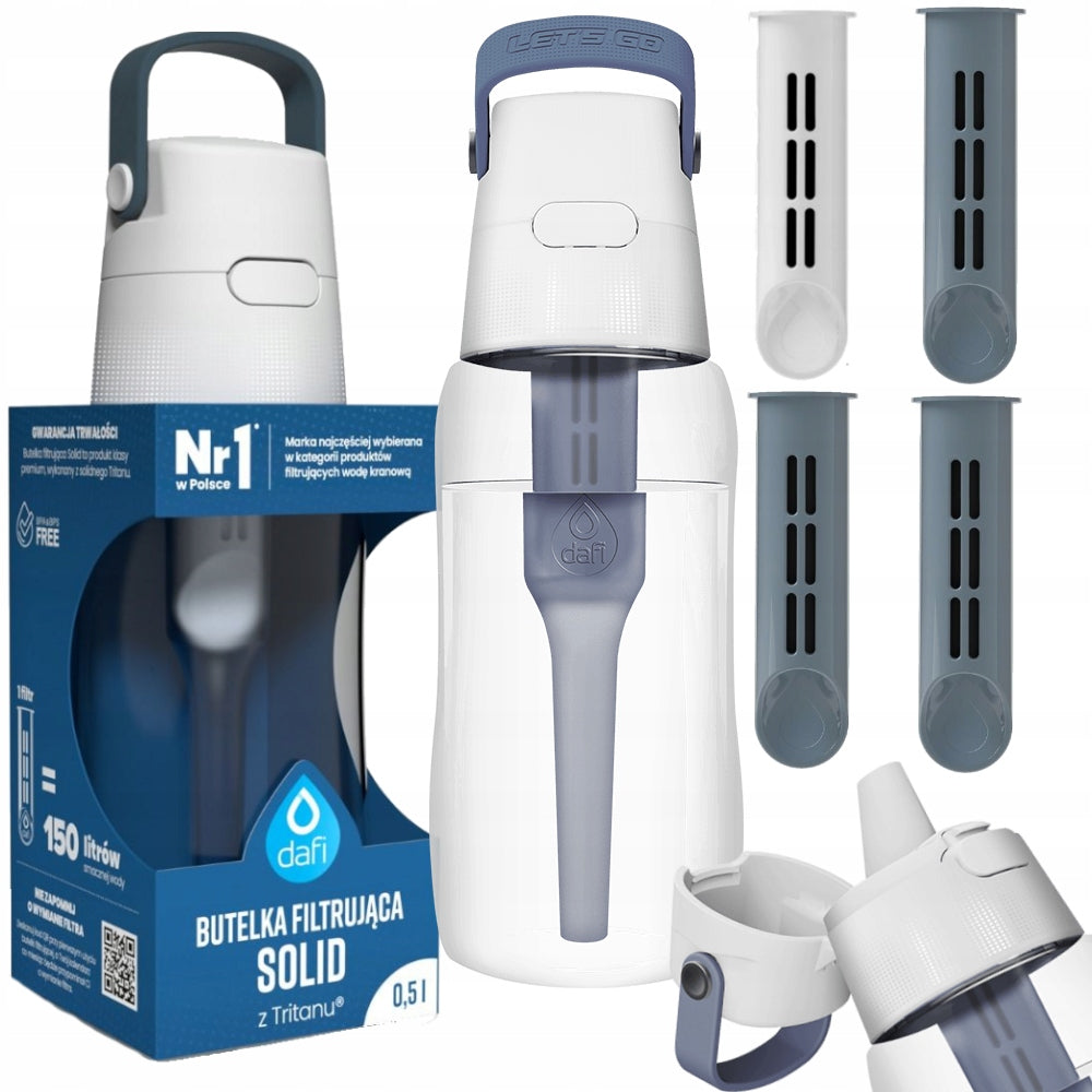 Water bottle Dafi SOLID 0,5 L grey + 4 x carbon filters