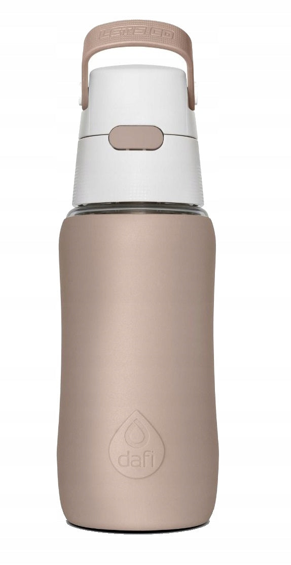 Water bottle Dafi Solid SiliconeFit 0,5L Cappucino + toothbrushes Packaging status original
