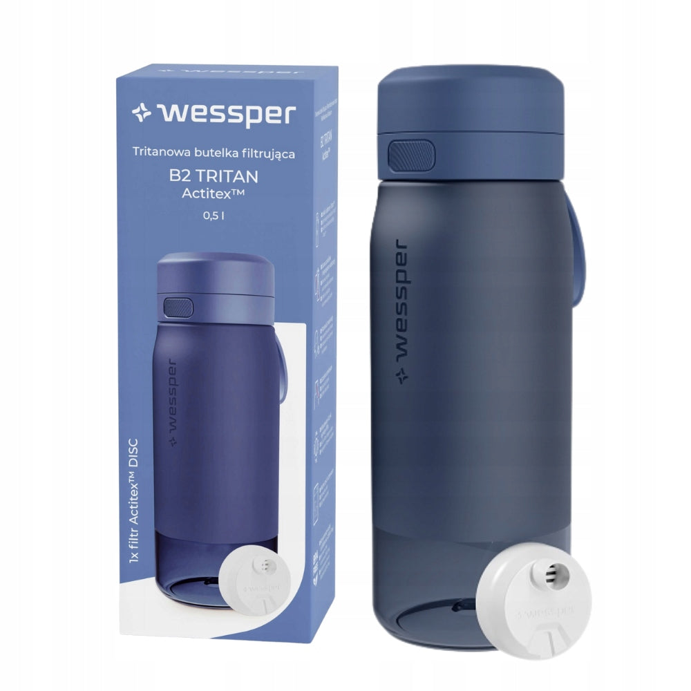 Water bottle filter bottle with filter B2 TRITAN 0,5l Wessper Blue