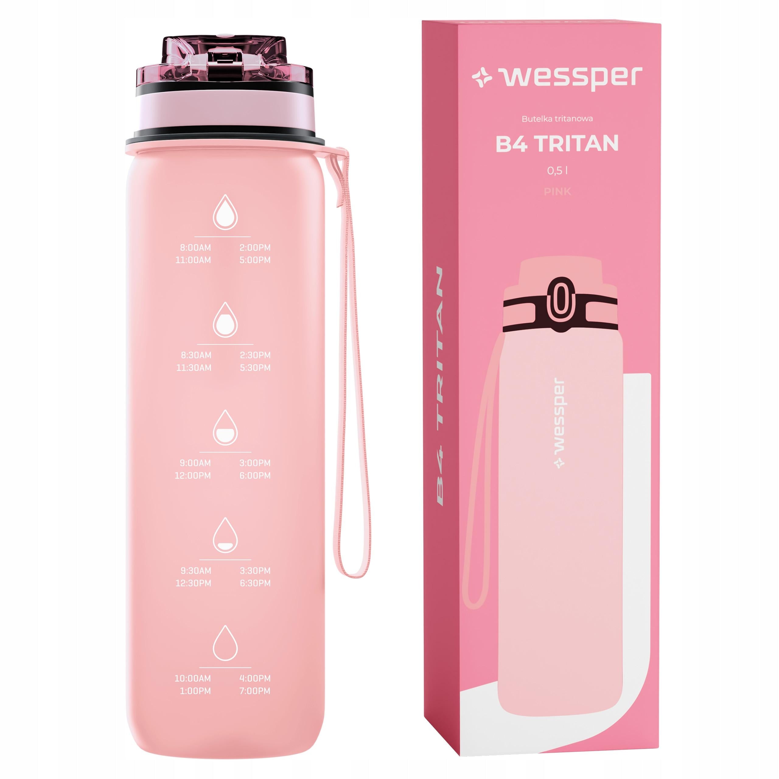 Water bottle for gym Wessper B4 Tritan 500 ml with mouthpiece