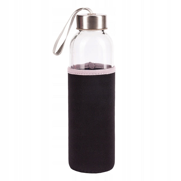 Water bottle glass BOTTLE EKO 500 ml handle cover neoprene black Color black