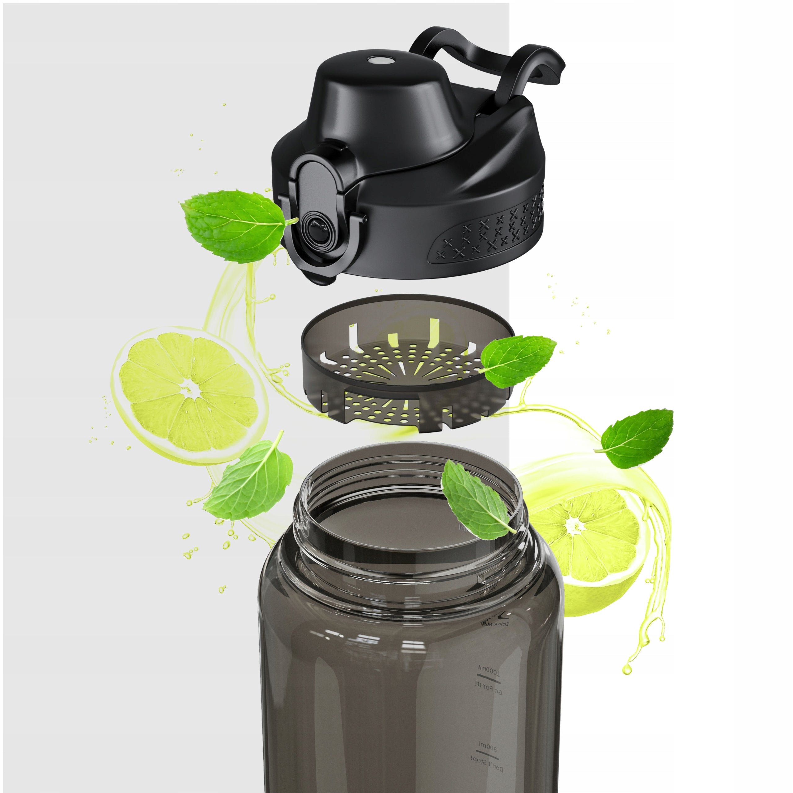 Water bottle sports water bottle BPA free Tritan scoop 1500 ml 1,5 l Zipro Volume 1500 ml