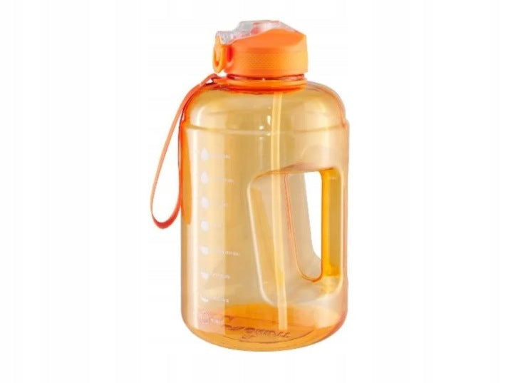 Water bottle water bottle CRIVIT 2 l. with mouthpiece straw and measuring cup pomararańcz