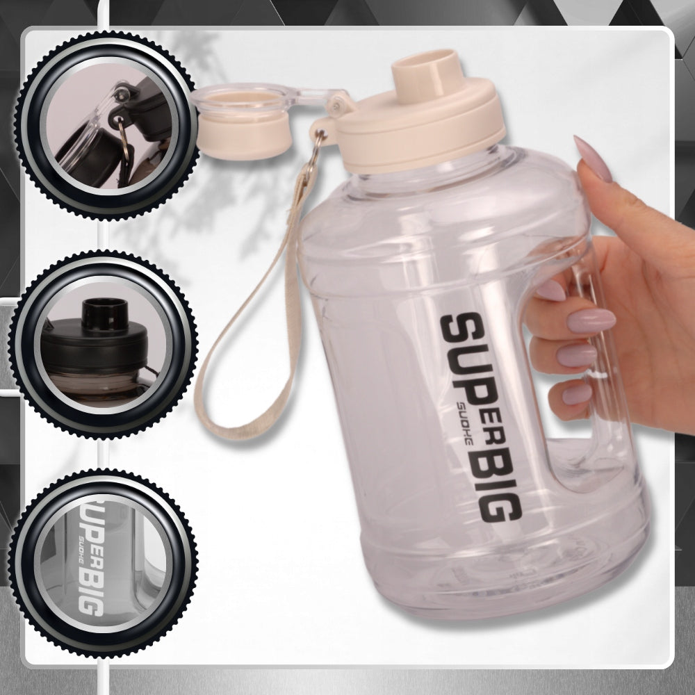 Water bottle water bottle LARGE 1600ml straw holder scoop airtight TRESSARI Color white