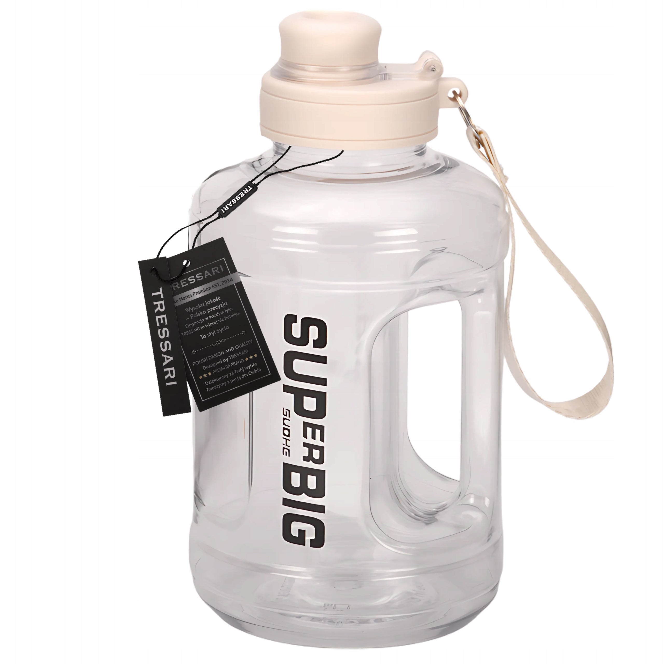 Water bottle water bottle LARGE 1600ml straw holder scoop airtight TRESSARI