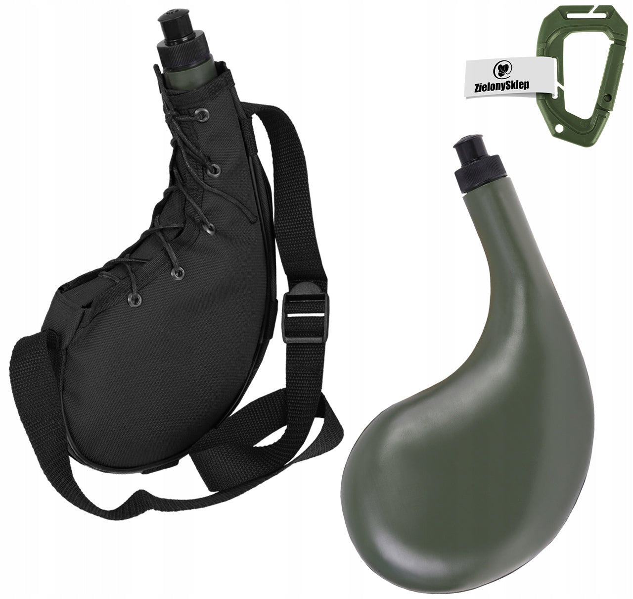 Water canteen bottle 0,75 L MFH BOTA tourist water bottle retro black +GR.