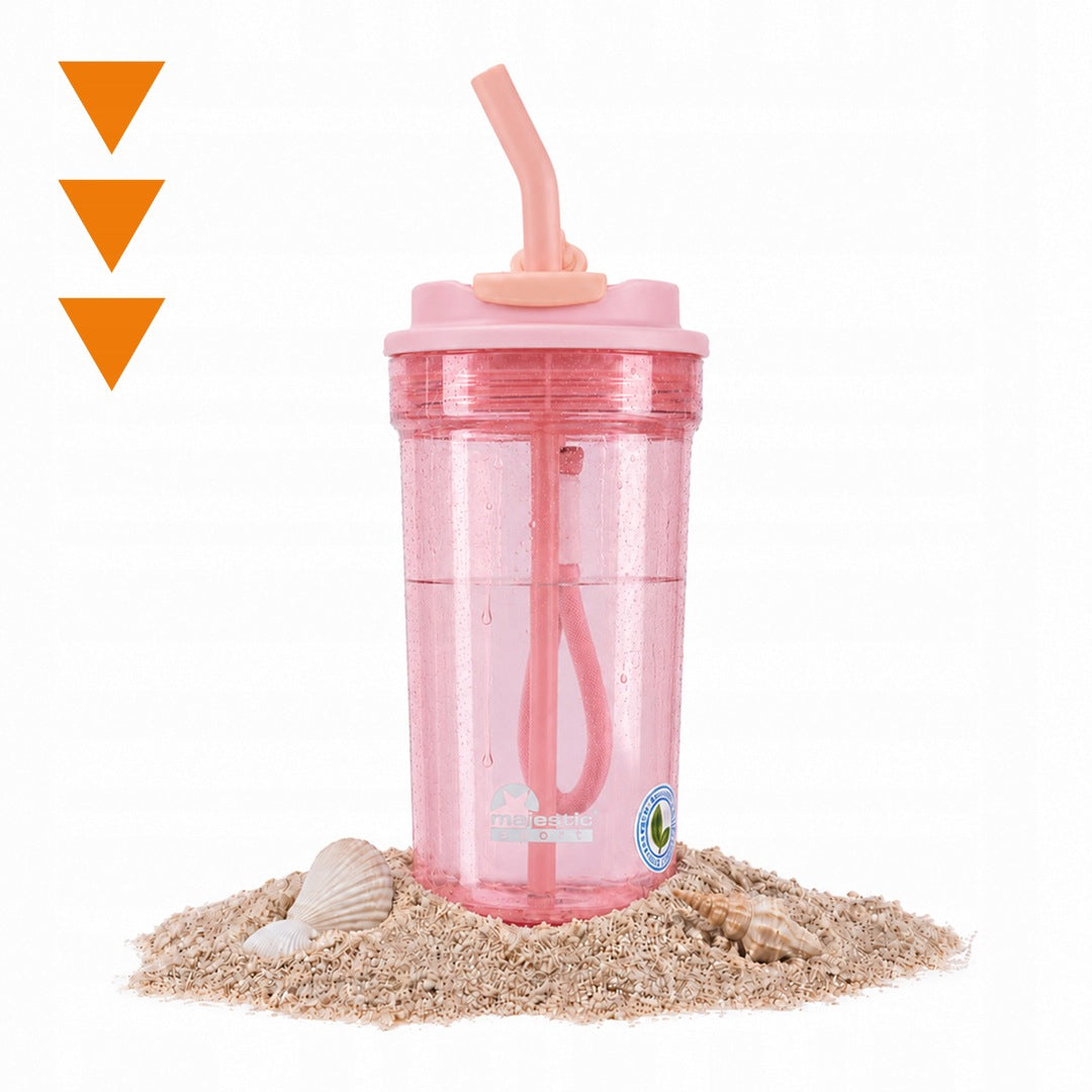 Water cup with straw bottle reusable water bottle with measuring cup for office 680 ml Packaging status original