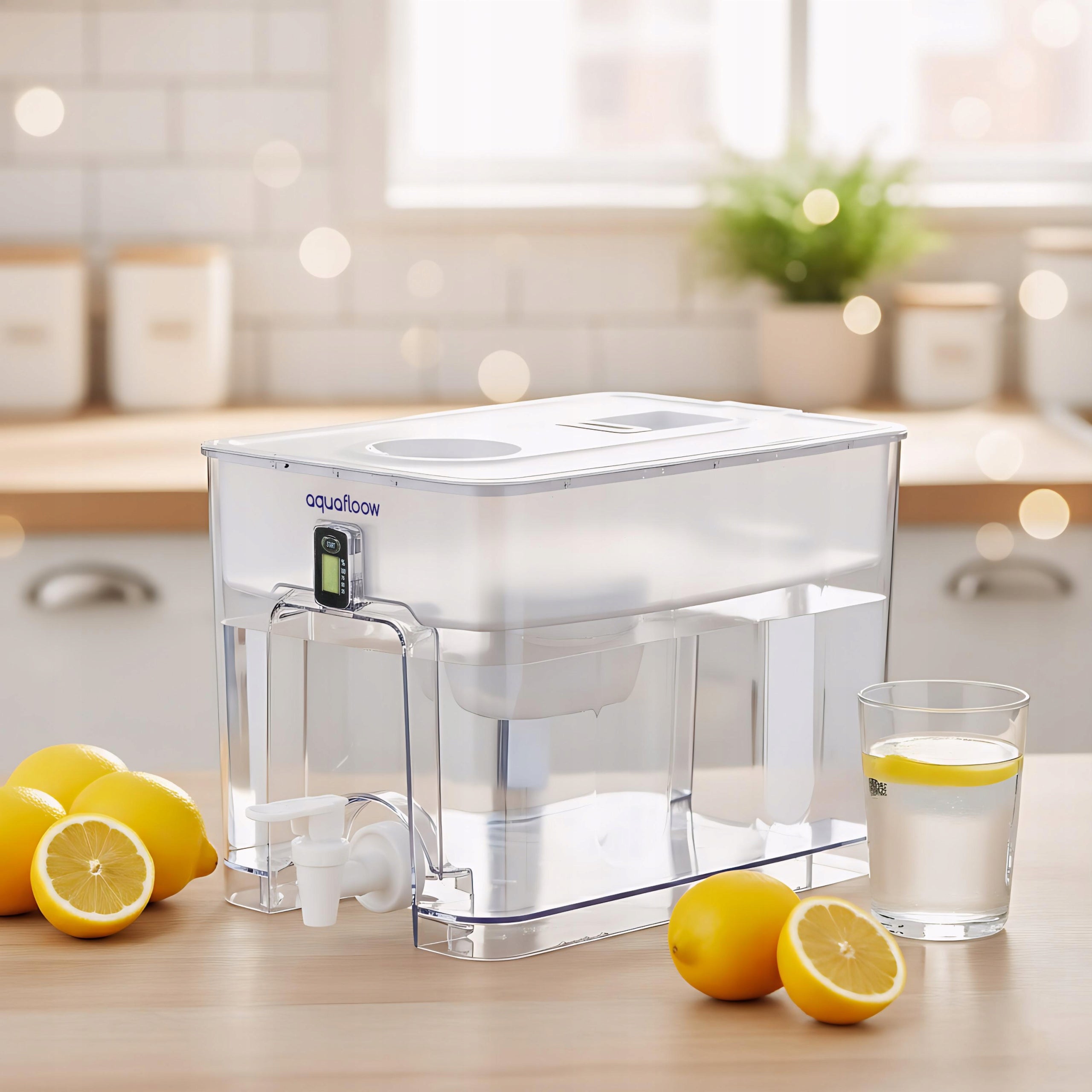 Water dispenser AquaFloow XL 9,5l – large distributor + 5x water filter Packaging status original