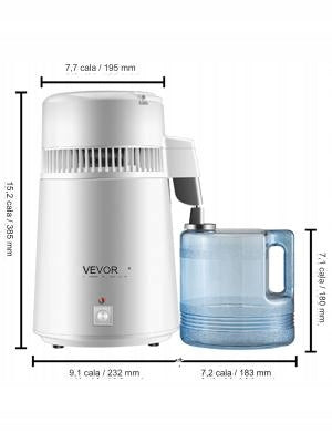 Water distiller 4L 750W 1,3L/h stainless steel 3 filters silver Model other