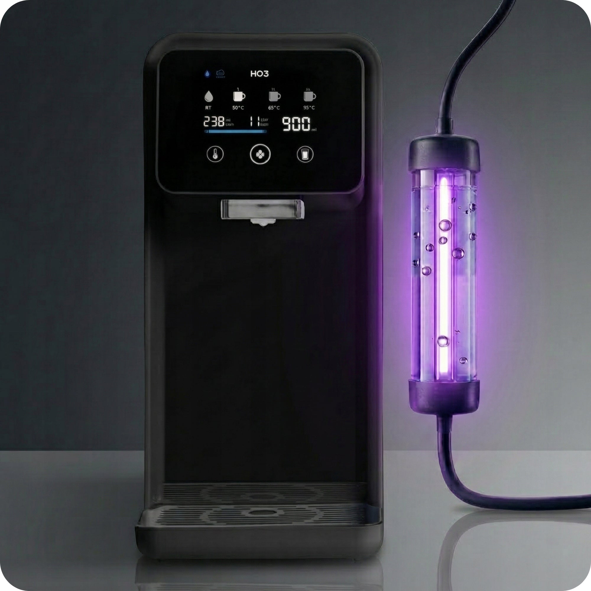 Water filter black HO3| reverse osmosis RO countertop with mineralization +UV Model DEB02