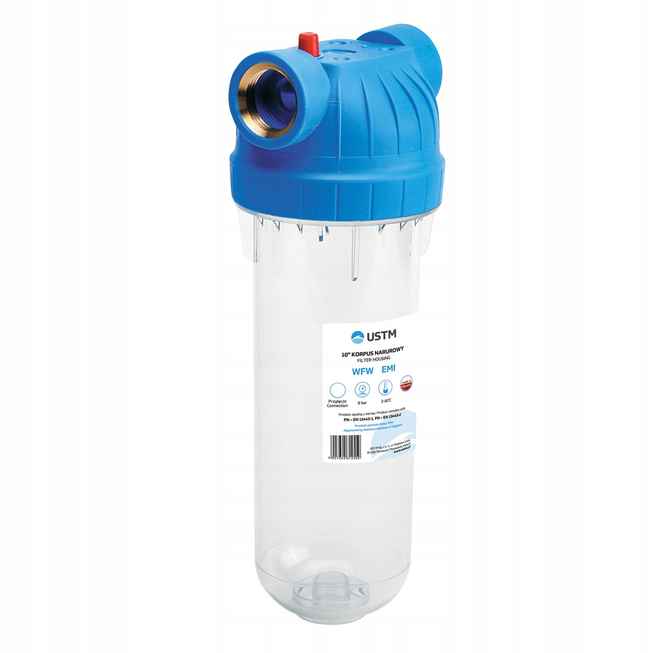 Water filter body 10" in-line water treatment diameter 3/4 3 degree Manufacturer code WFW34EMI$3+BR3+WKRĘTM4X18$3