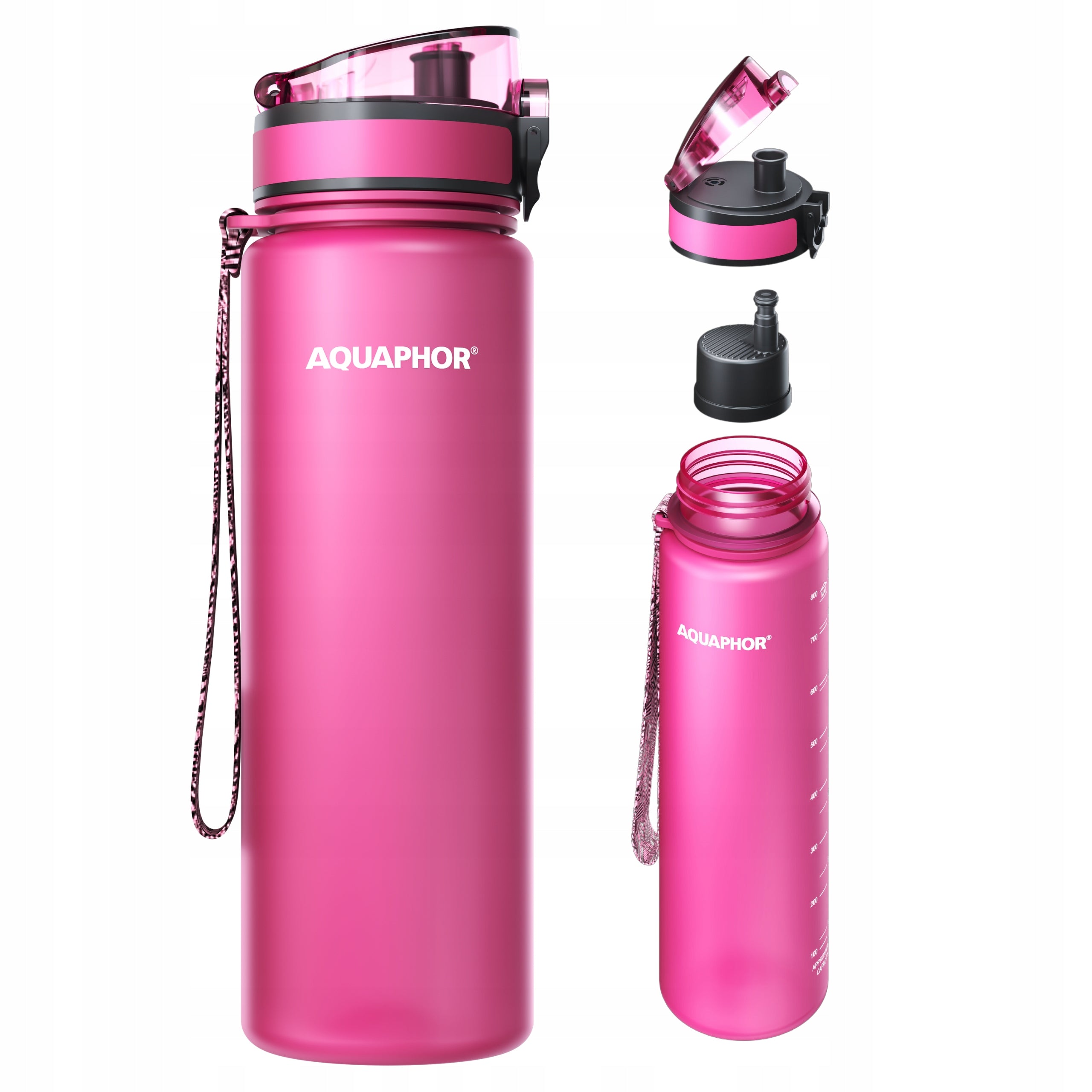 Water filter bottle AQUAPHOR CITY large water bottle + filter 0,8L pink Brand Aquaphor