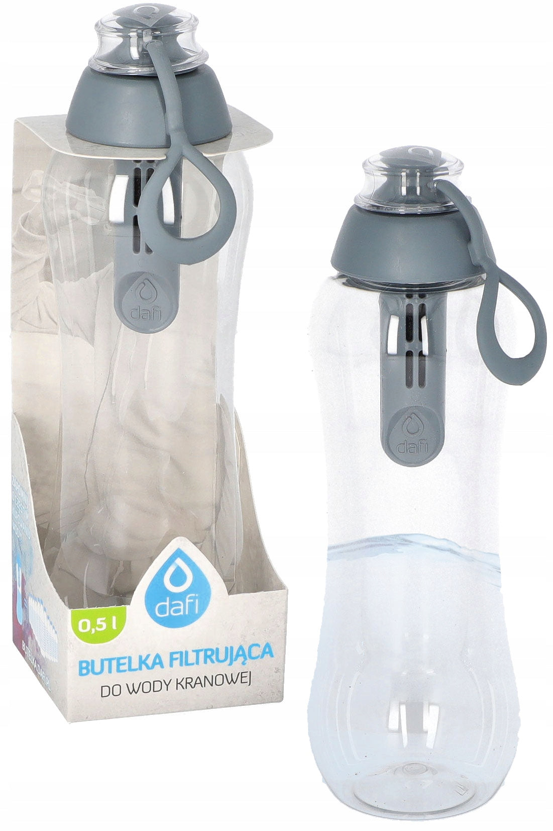 Water filter bottle Dafi Soft 500 ml + 1 filter Steel Grey