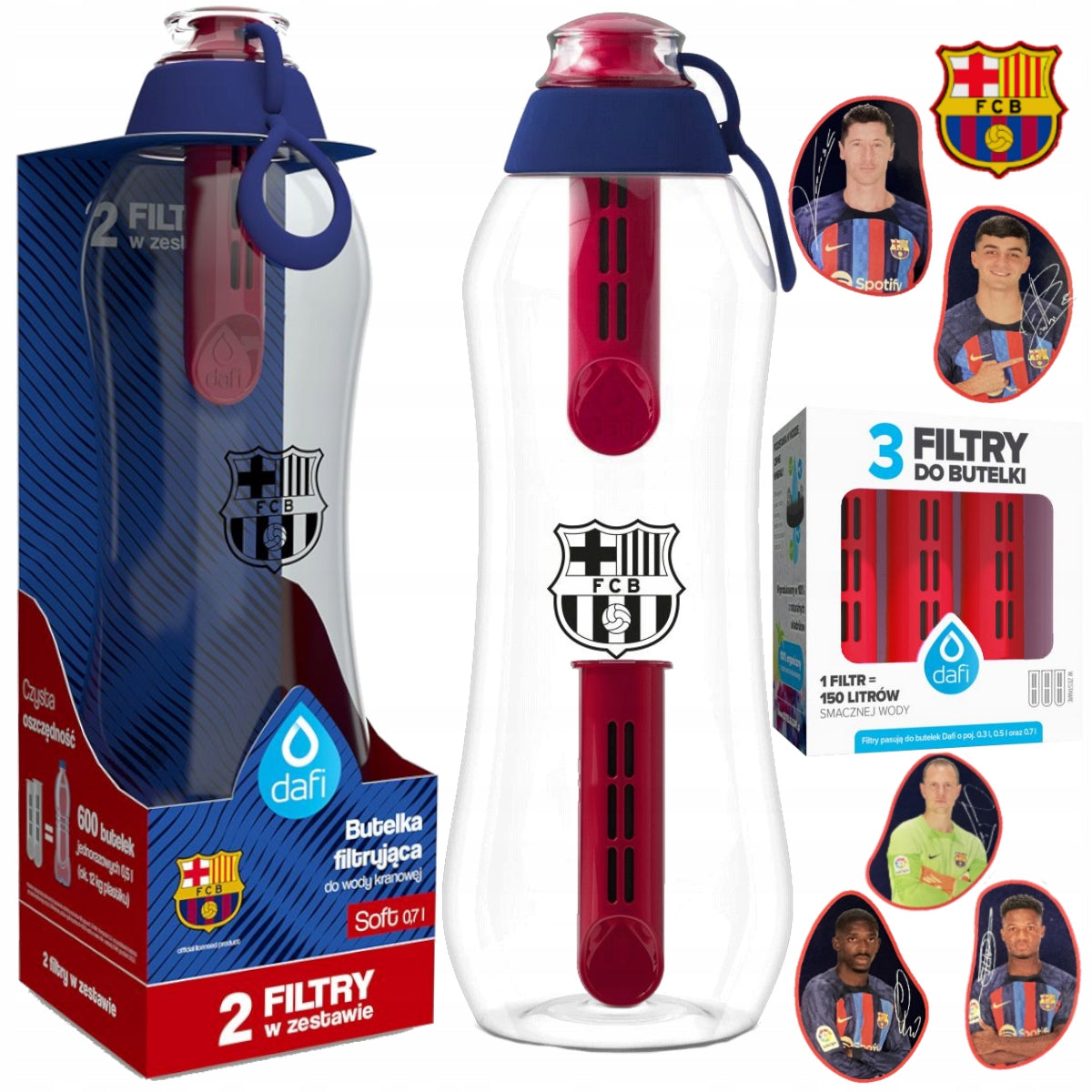 Water filter bottle Dafi Soft FC Barcelona 0,7l + 5x filter
