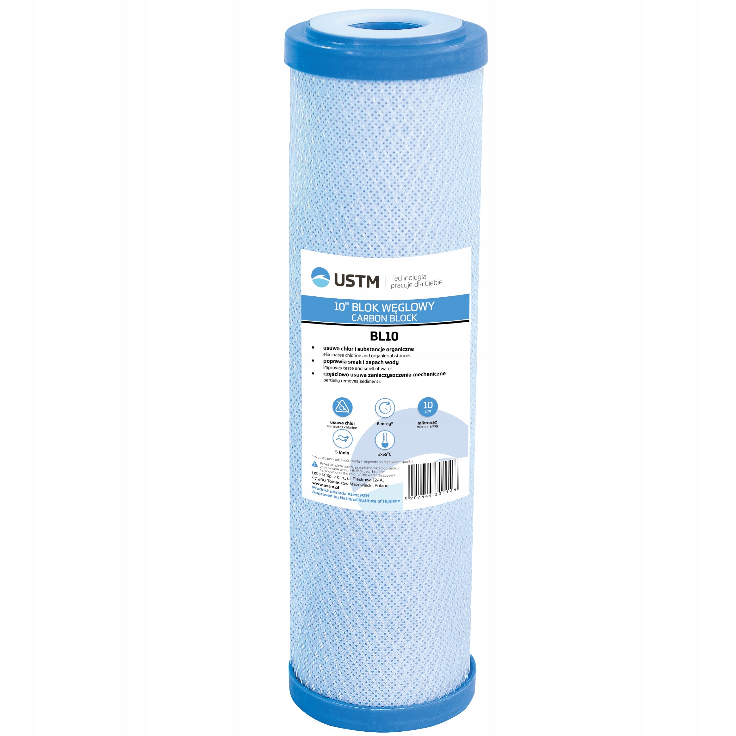 Water filter carbon cartridge 10' block carbon osmosis BL10 Ustm treatment plant Packaging status original