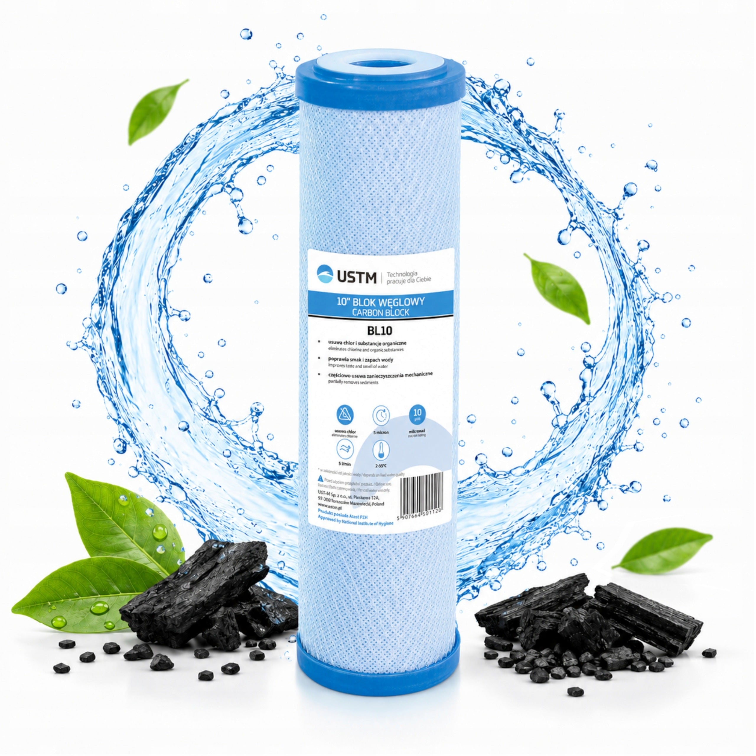 Water filter carbon cartridge 10' block carbon osmosis BL10 Ustm treatment plant