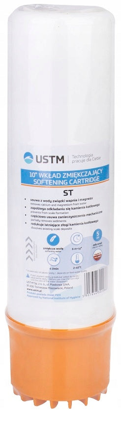 Water filter cartridge 10' softening with resin ST10 Ustm Manufacturer code ST