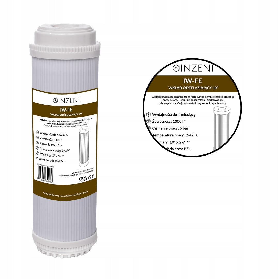 Water filter de-ironing INZENI 9 filters + 3/4 inch pressure gauges Brand Inzeni